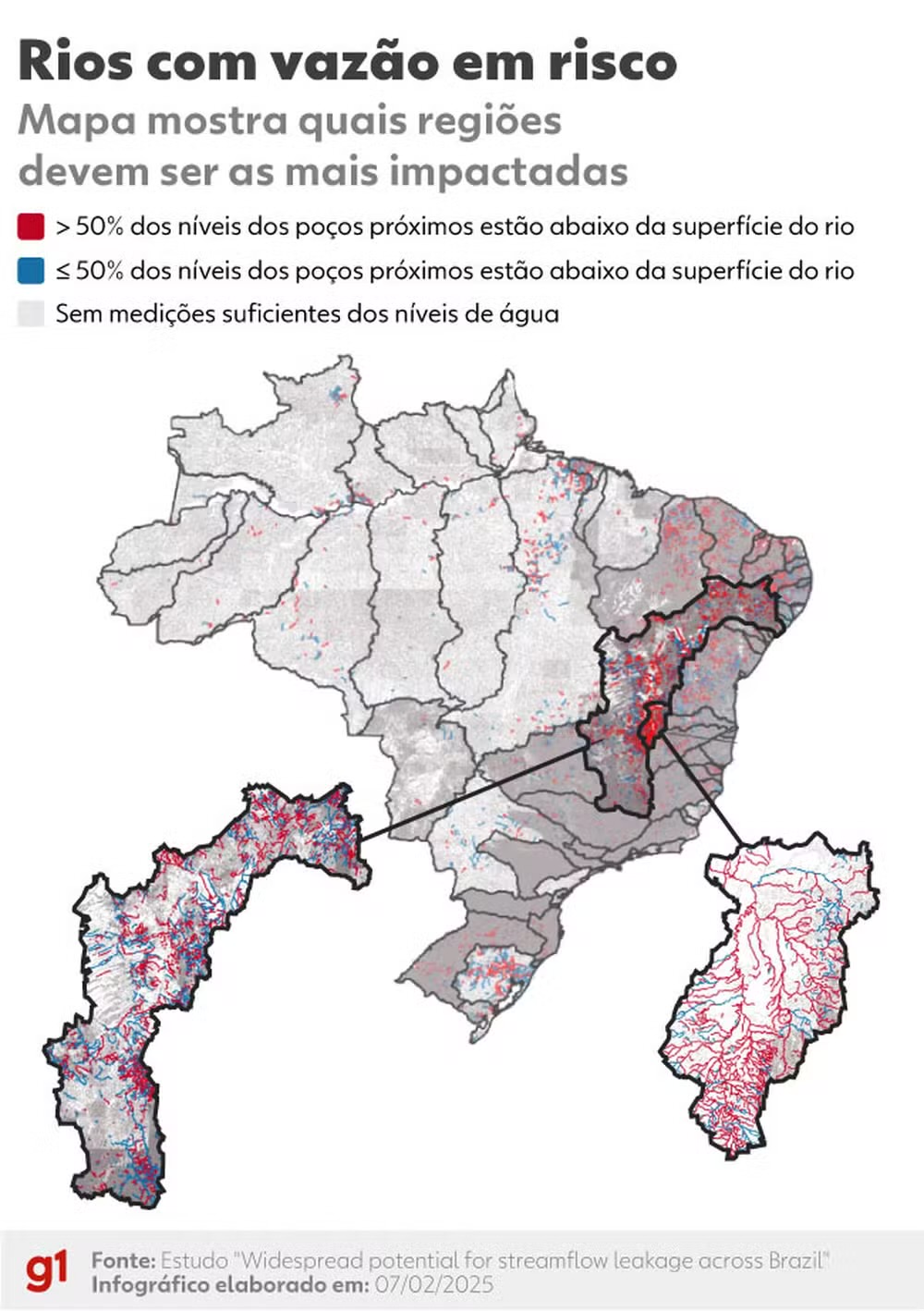 Mais da metade dos rios do Brasil está sob ‘pressão’ e com vazão em ...
