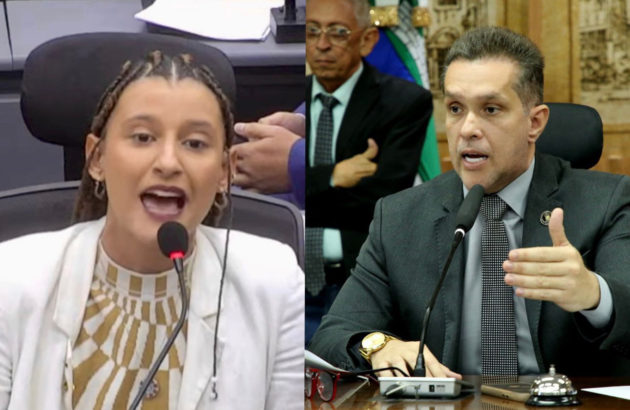 Vereadora Brisa Bracchi, em ataque de fúria, tenta impedir sessão e agride verbalmente o presidente Eriko Jácome