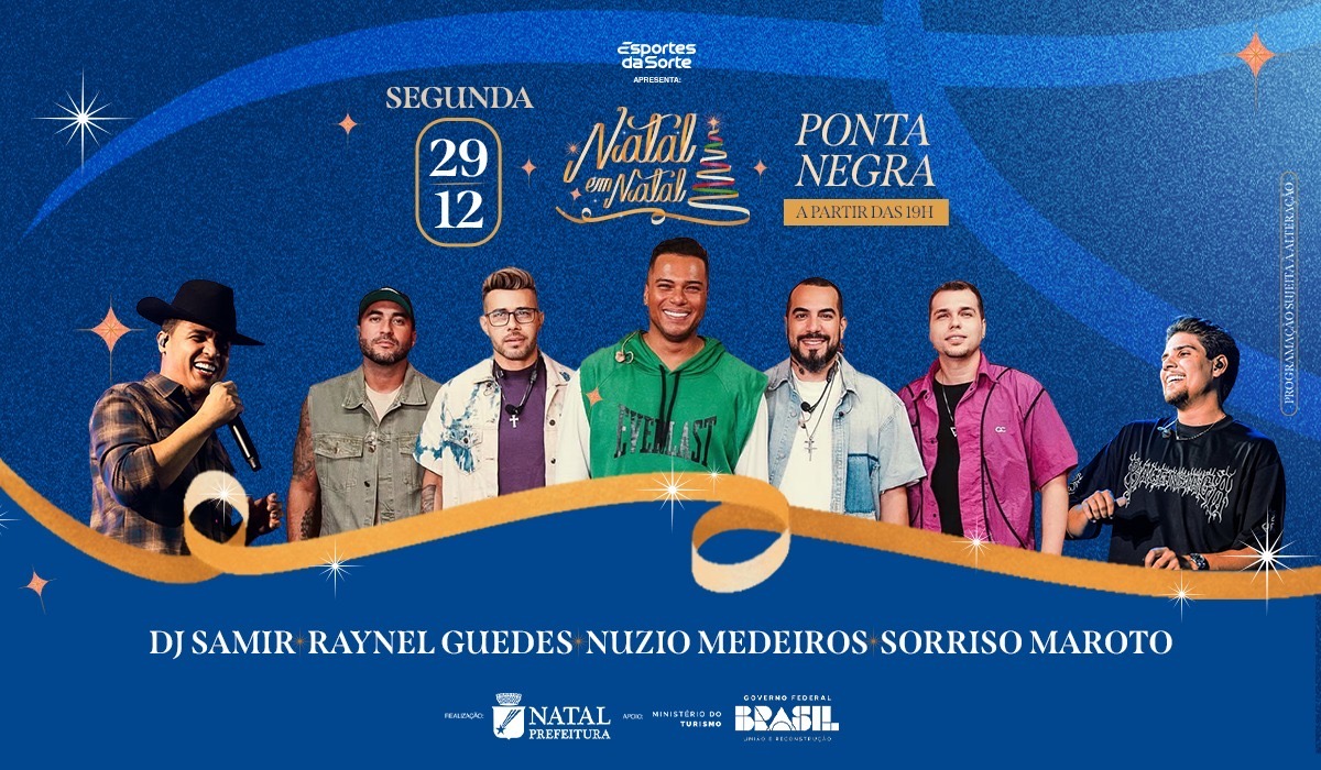 Sorriso Maroto, Raynel Guedes e Núzio Medeiros animam mais uma noite de shows em Ponta Negra