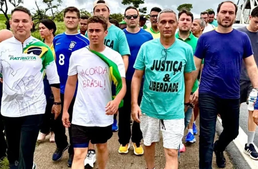 Caminhada de Nikolas chega a Brasília neste domingo para ato pró-Bolsonaro