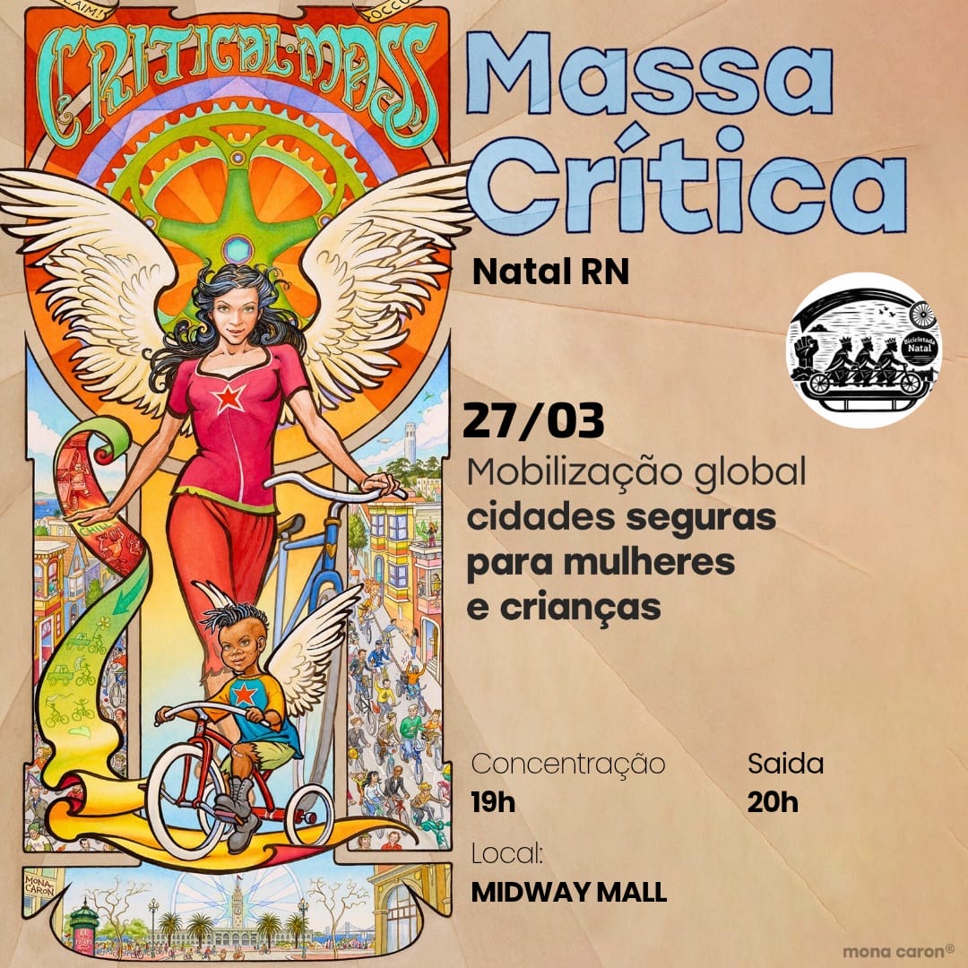 Nesta sexta-feira acontece em Natal a bicicletada Massa Crítica