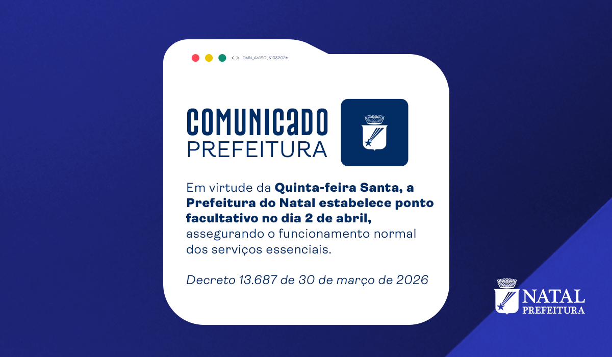 Prefeitura decreta ponto facultativo na véspera do feriado da Sexta-feira Santa