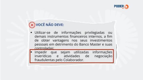 Código de Ética do Master revisado por mulher de Moraes tem erro