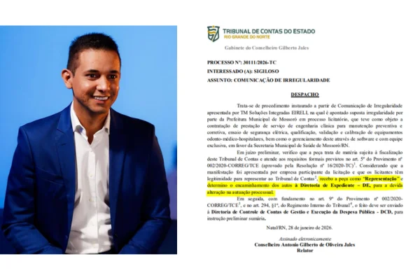 Allyson Bezerra é alvo de denúncia no TCE sobre fraude em licitação da Saúde