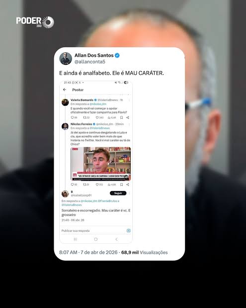 Allan dos Santos chama Nikolas Ferreira de “analfabeto” e “mau caráter” em publicação nas redes