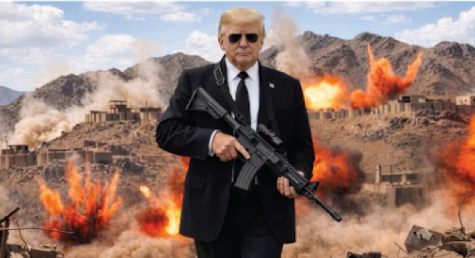 Trump publica foto segurando fuzil e diz que Irã precisa ‘ficar esperto logo’