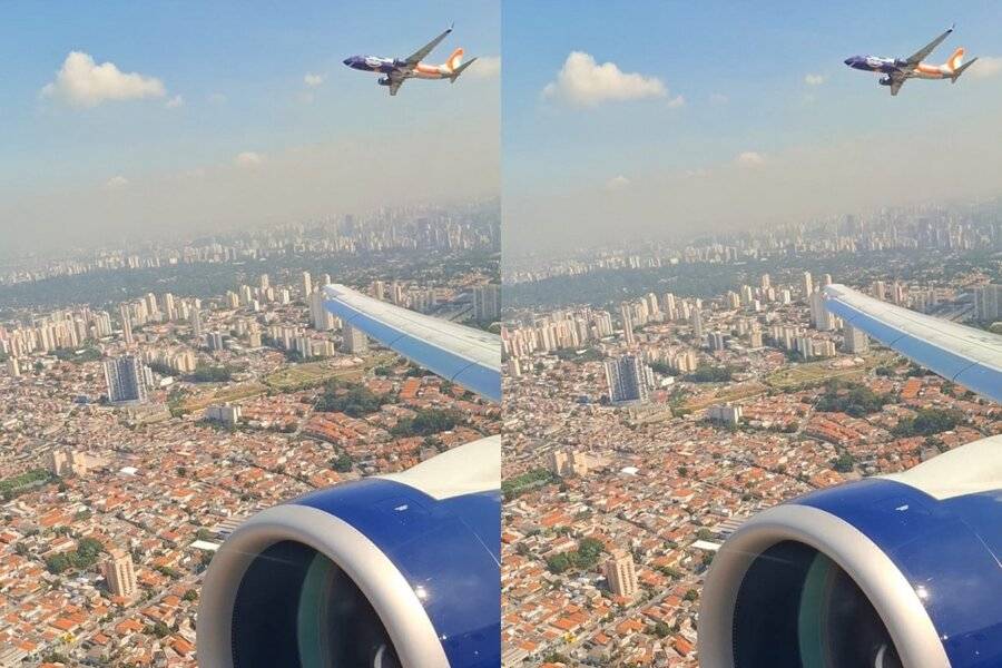 Aviões da Azul e Gol ficam a 22 metros um do outro enquanto voam
