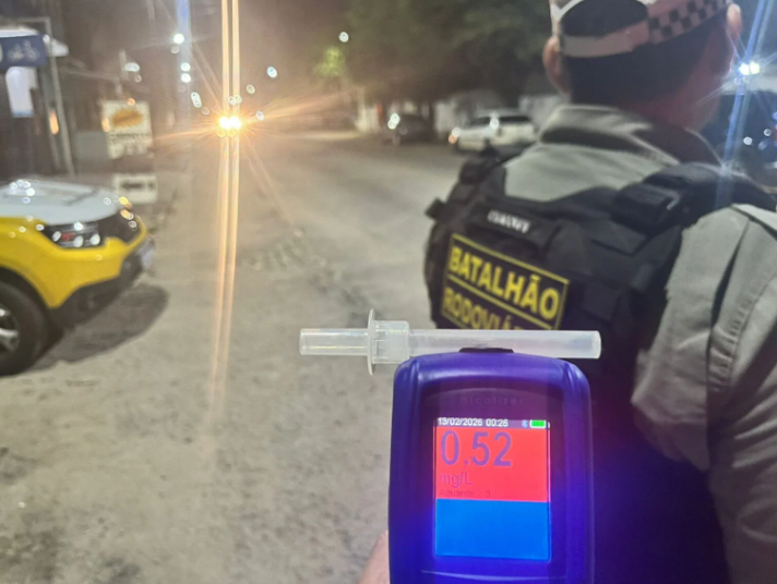 Operação Zero Álcool registra 240 prisões por embriaguez ao volante nos primeiros quatro meses de 2026 na Grande Natal