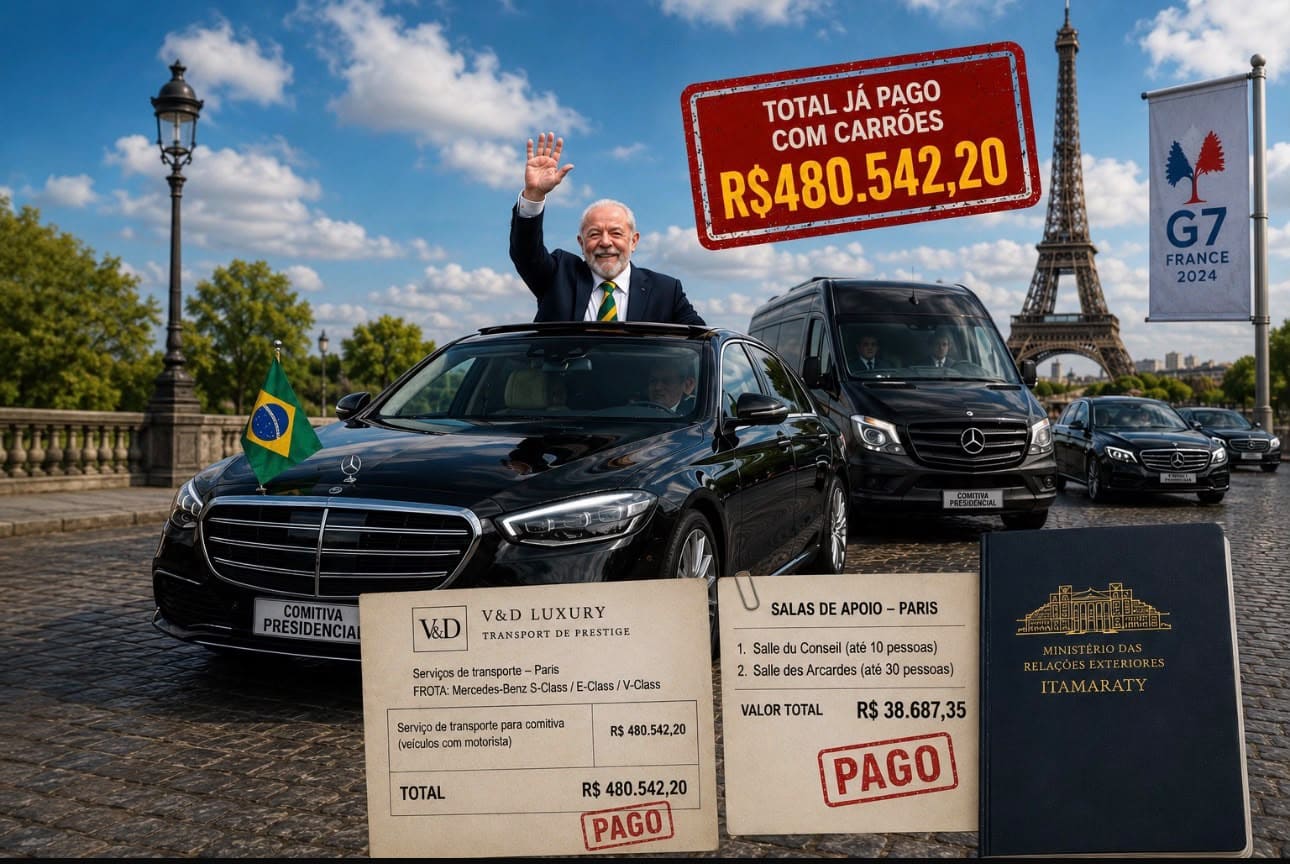 Governo já reservou e pagou carrões para Lula em Paris: R$480 mil