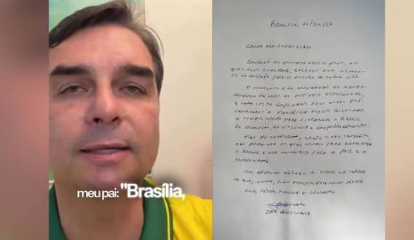 VÍDEO: Em carta aos brasileiros, Jair Bolsonaro diz que Flávio é seu ‘porta-voz’ após crise entre Michelle e filho, e pede para “deixar diferenças de lado”
