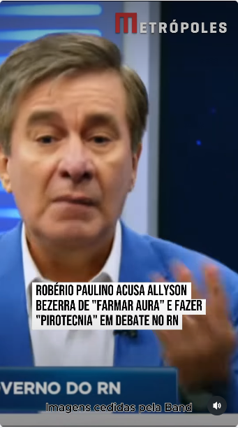METRÓPOLES: Alfinetada de Robério Paulino dizendo que Allyson Bezerra é um ator e que quer “farmar aura” vira destaque nacional