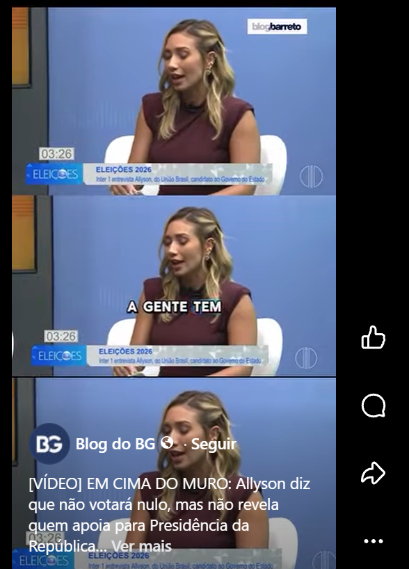 [VÍDEO] EM CIMA DO MURO: Allyson diz que não votará nulo, mas não revela quem apoia para Presidência da República