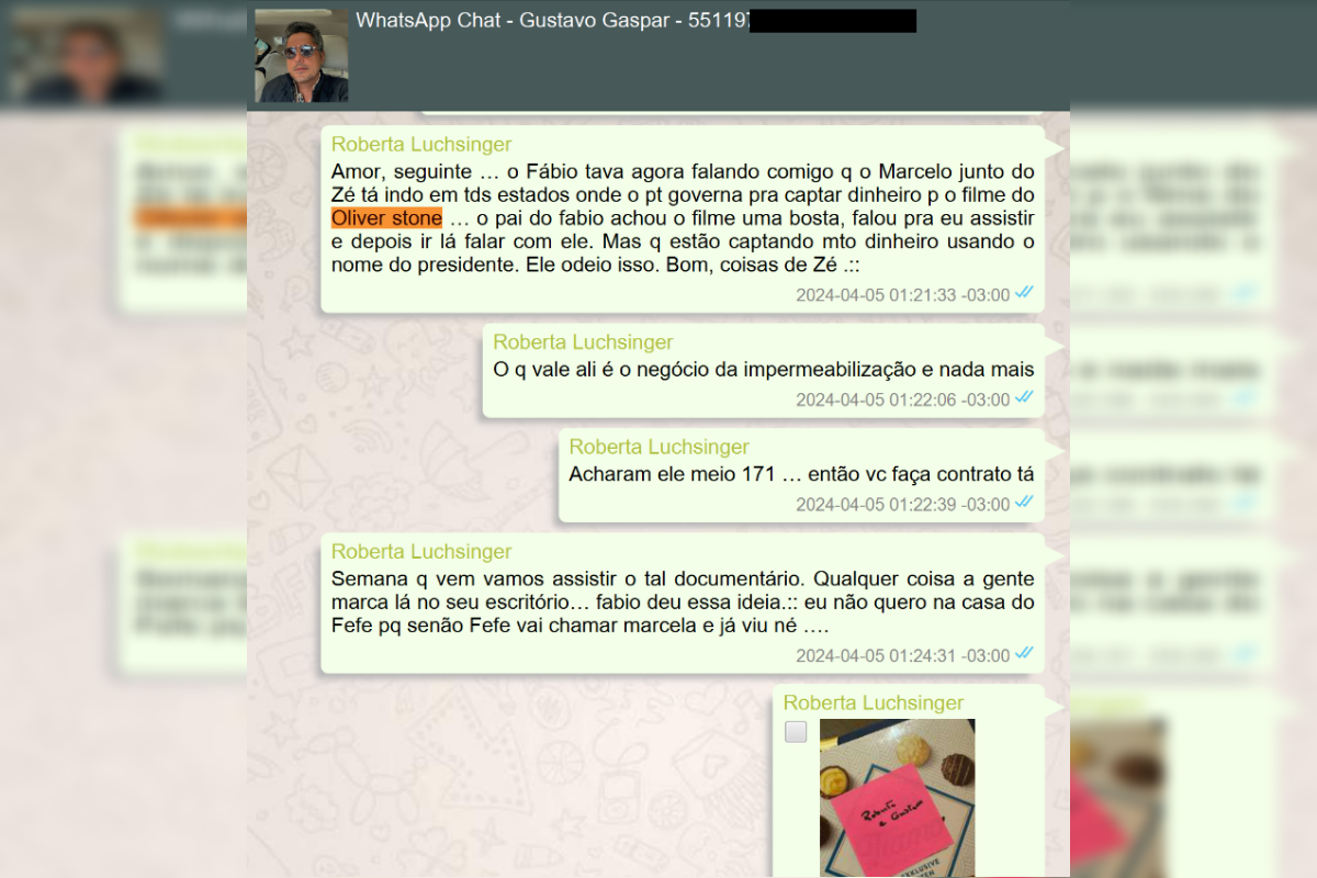 Mensagens de Luchsinger apontam articulação para captar recursos para filme sobre Lula em governos do PT